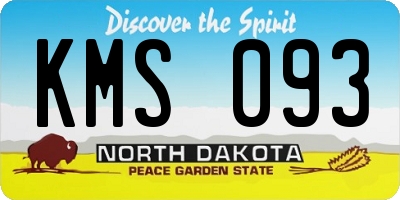 ND license plate KMS093