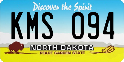 ND license plate KMS094
