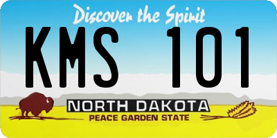 ND license plate KMS101