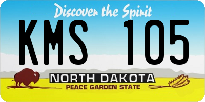 ND license plate KMS105