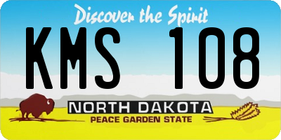 ND license plate KMS108