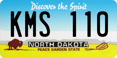 ND license plate KMS110