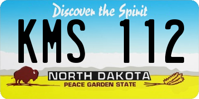 ND license plate KMS112