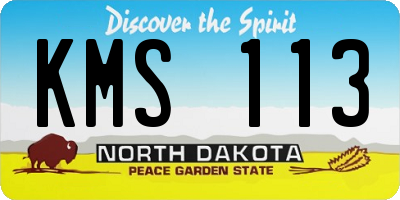 ND license plate KMS113