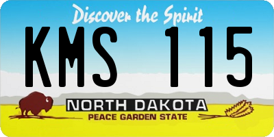 ND license plate KMS115