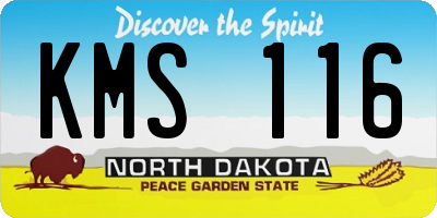 ND license plate KMS116