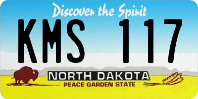 ND license plate KMS117