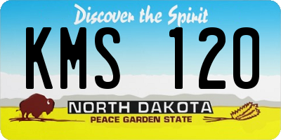 ND license plate KMS120
