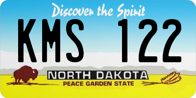 ND license plate KMS122