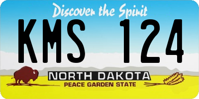 ND license plate KMS124