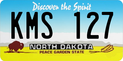 ND license plate KMS127