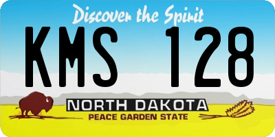 ND license plate KMS128
