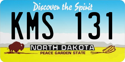 ND license plate KMS131