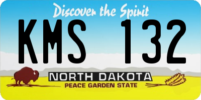 ND license plate KMS132