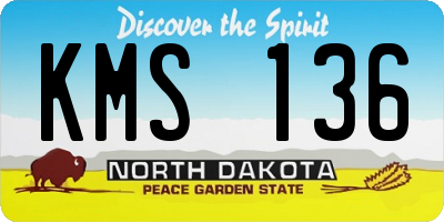 ND license plate KMS136