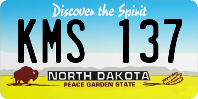 ND license plate KMS137