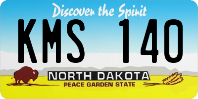 ND license plate KMS140