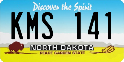ND license plate KMS141