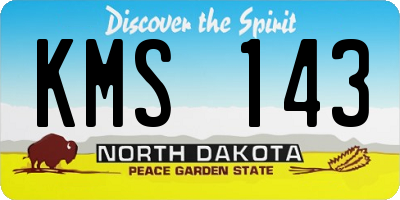 ND license plate KMS143