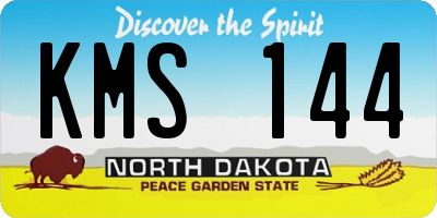 ND license plate KMS144