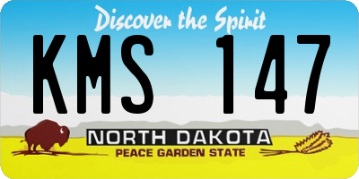 ND license plate KMS147