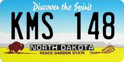 ND license plate KMS148