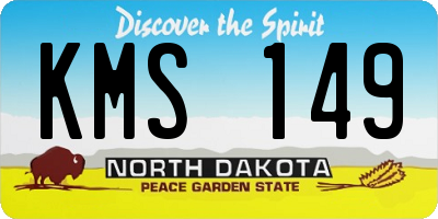 ND license plate KMS149