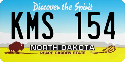 ND license plate KMS154