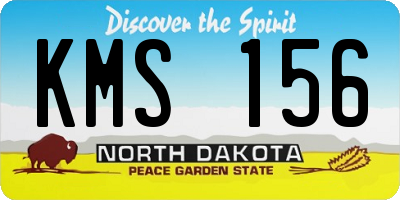 ND license plate KMS156