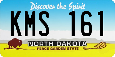 ND license plate KMS161