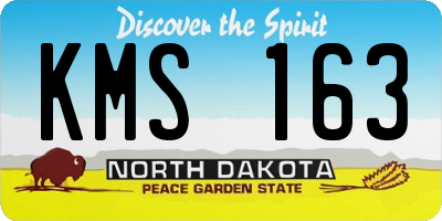 ND license plate KMS163