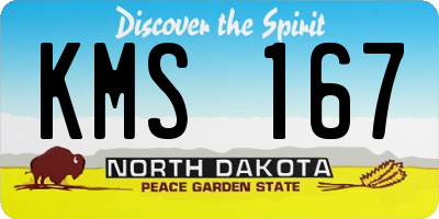ND license plate KMS167