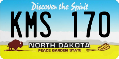 ND license plate KMS170