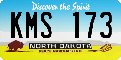 ND license plate KMS173