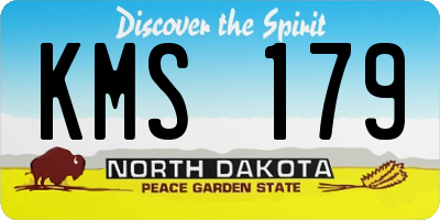 ND license plate KMS179