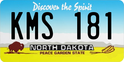 ND license plate KMS181