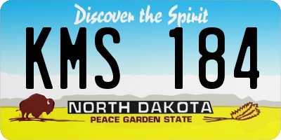 ND license plate KMS184
