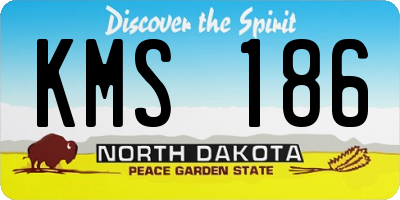 ND license plate KMS186