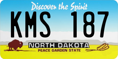 ND license plate KMS187
