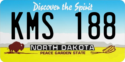 ND license plate KMS188