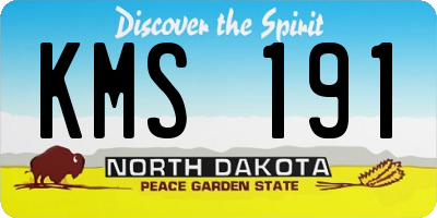 ND license plate KMS191