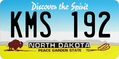 ND license plate KMS192