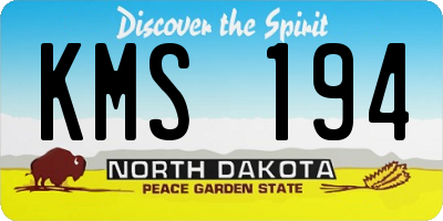 ND license plate KMS194