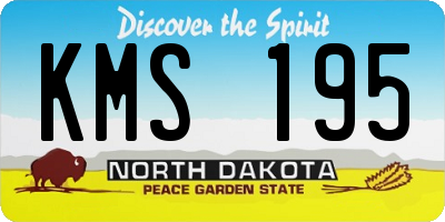 ND license plate KMS195