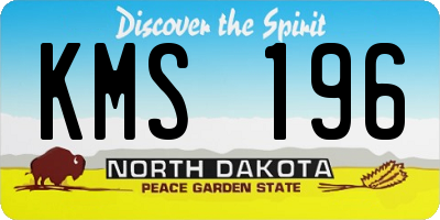 ND license plate KMS196