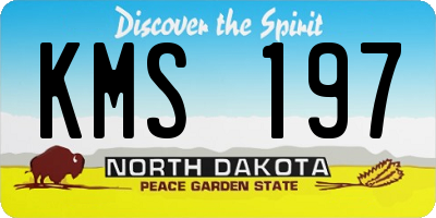 ND license plate KMS197