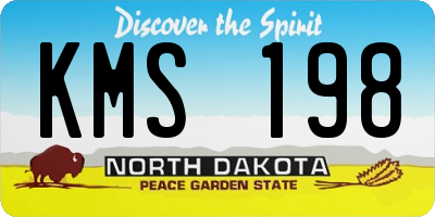 ND license plate KMS198