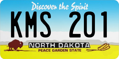 ND license plate KMS201