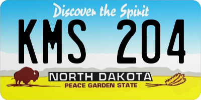 ND license plate KMS204