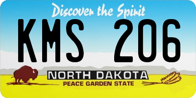 ND license plate KMS206